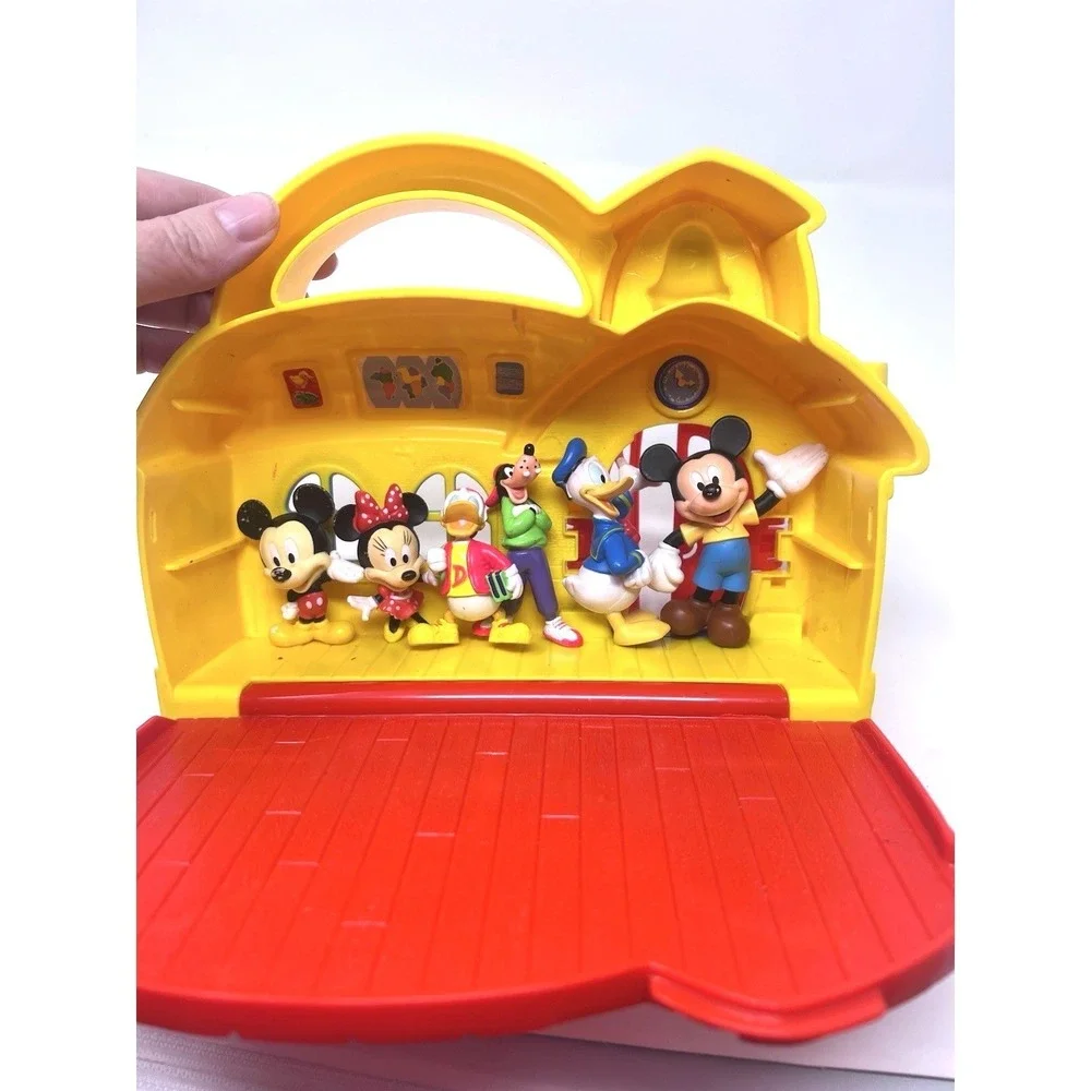 Vintage 90s Mattel Disney Mickey Mouse Carry Around School Playset 6 Figures